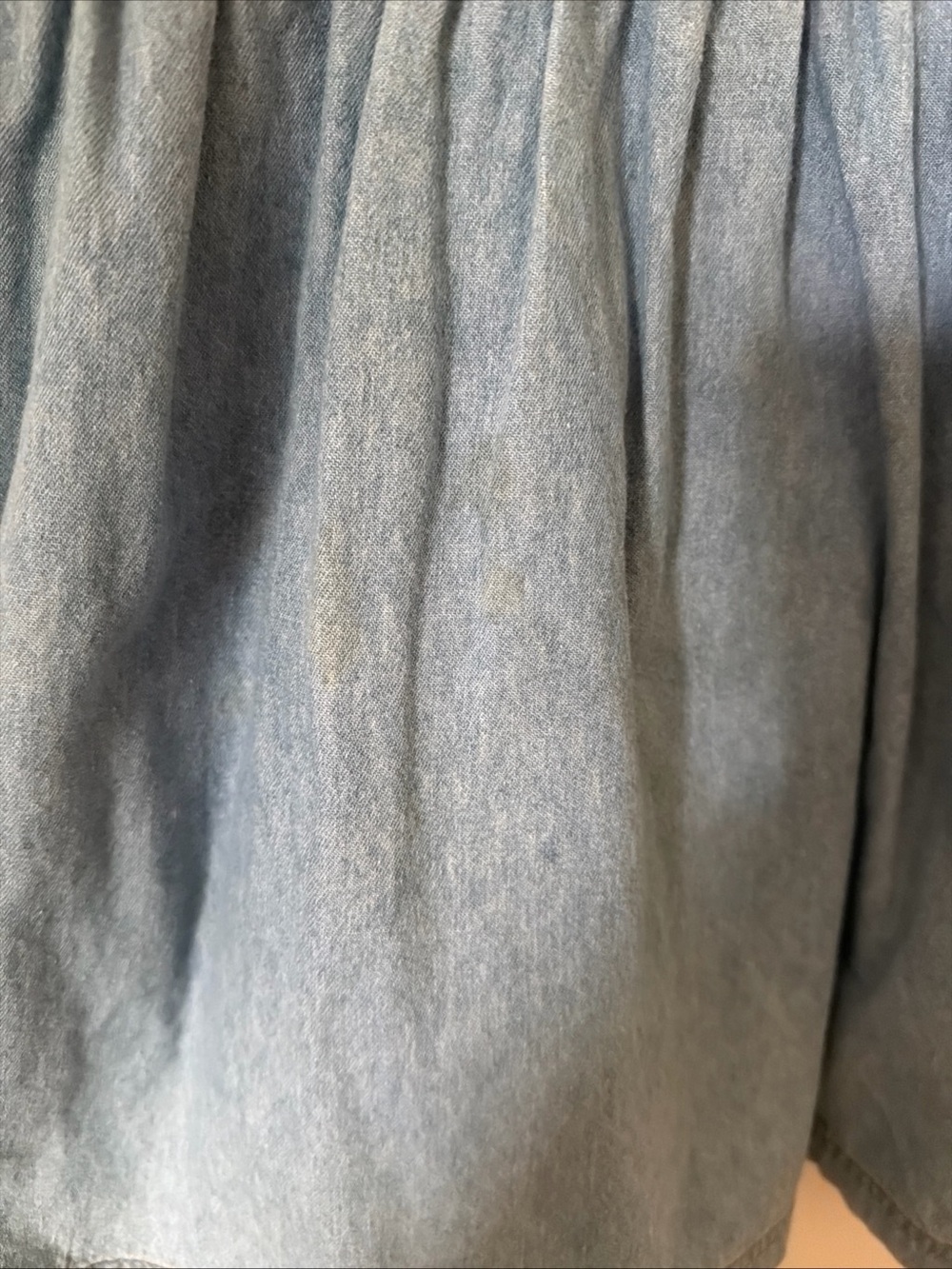 Disney Store Light Blue Denim Long-Sleeve Pocahontas Embroidered Dress 6X/7 - Picture 3 of 6
